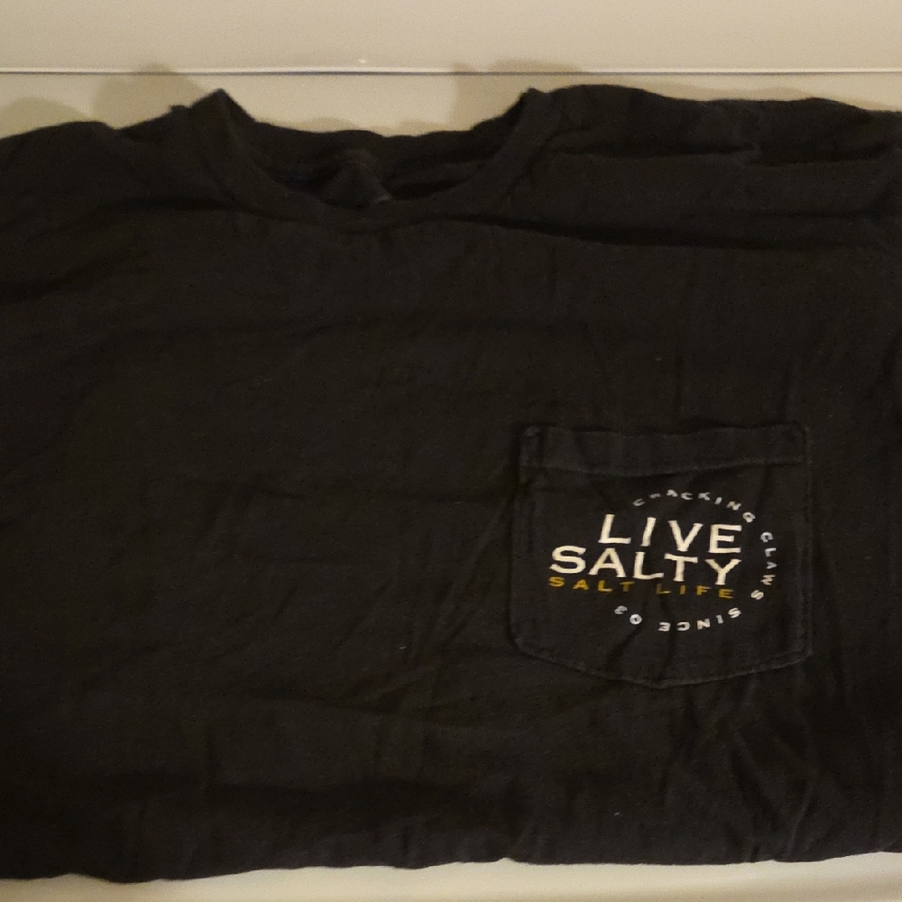 Salt Life Black Tee with Yellow Accents
